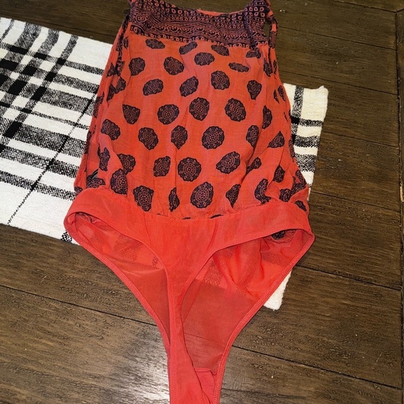 Intimately Free People Boho Wrap Deep Cut Tassel Thong Sleeveless Bodysuit Small - Picture 9 of 9